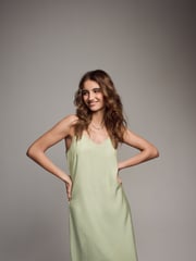 The Set Black/Khaki Green 2 Pack Midi Strappy Slip Dress - Image 15 of 18