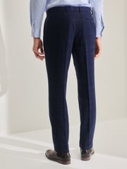 Navy Tailored Textured Check Suit: Trousers - Image 3 of 9