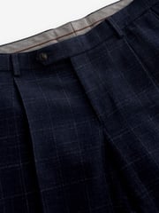 Navy Tailored Textured Check Suit: Trousers - Image 7 of 9