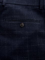 Navy Tailored Textured Check Suit: Trousers - Image 8 of 9