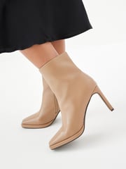 Camel Brown Forever Comfort® Squared Toe Ankle Heeled Boots - Image 3 of 9