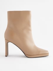 Camel Brown Forever Comfort® Squared Toe Ankle Heeled Boots - Image 6 of 9