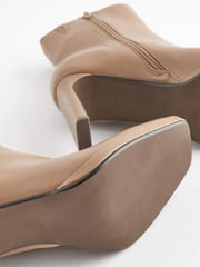 Camel Brown Forever Comfort® Squared Toe Ankle Heeled Boots - Image 9 of 9
