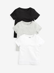 Black/White 3 Pack T-Shirts (3-16yrs) - Image 1 of 10