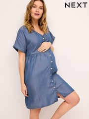 Mid Blue Maternity Denim Dress - Image 1 of 1