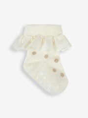 JoJo Maman Bébé Red 2-Pack Spot Ruffle Socks - Image 2 of 3