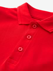 Red Regular Fit Cotton School Short Sleeve 100% Cotton Polo Shirts 2 Pack (3-16yrs) - Image 4 of 4