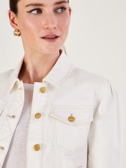 Monsoon Cream Puff Sleeve Denim Jacket with Sustainable Cotton - Image 3 of 4