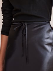 Black Long Length Satin Skirt - Image 5 of 7