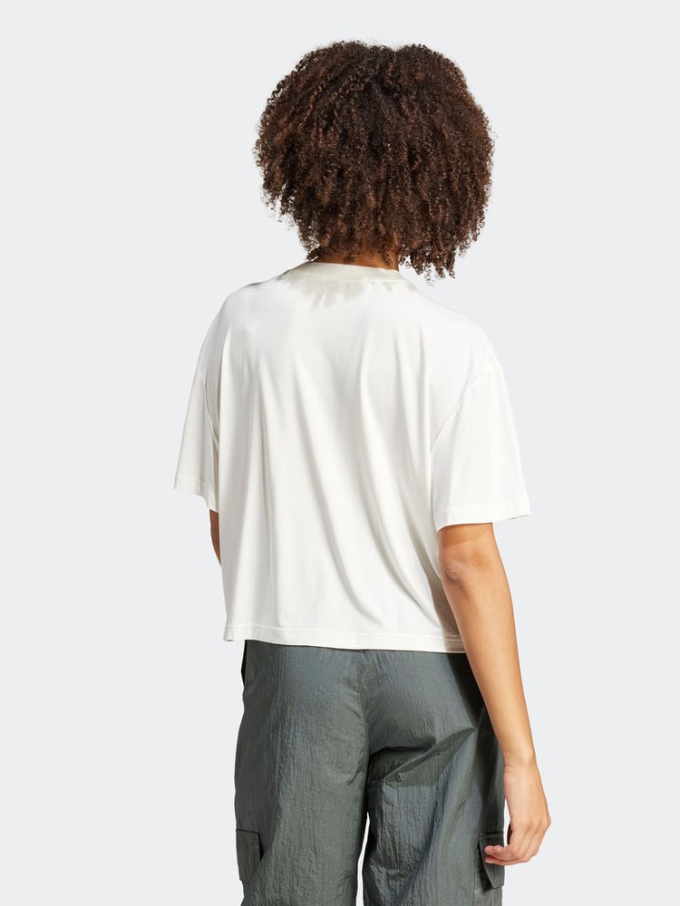 adidas White Sportswear City Escape Loose Crop T-Shirt - Image 2 of 6