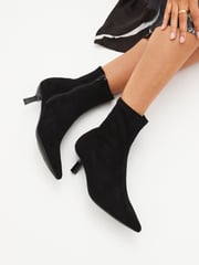 Black Forever Comfort® Ankle Sock Boots - Image 1 of 7