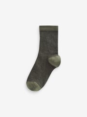 Khaki Green/Tan Brown Star Cotton Rich Socks 7 Pack - Image 2 of 8