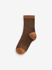 Khaki Green/Tan Brown Star Cotton Rich Socks 7 Pack - Image 4 of 8
