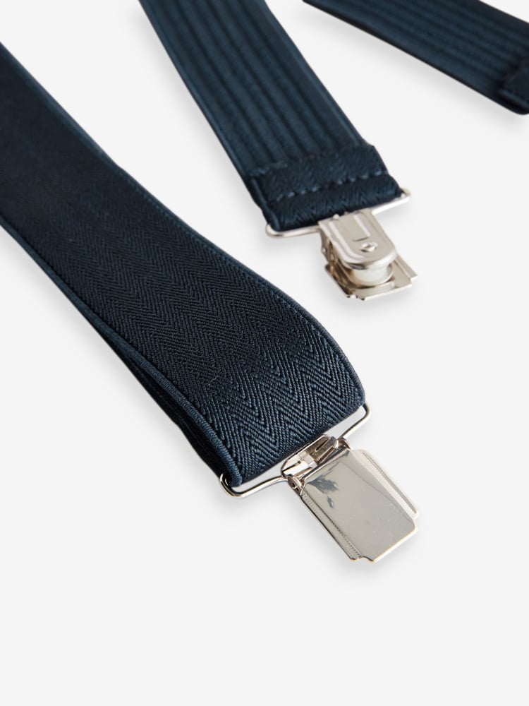 Navy Blue Herringbone Wide Braces - Image 6 of 6 Navy Blue Herringbone Wide Braces - Image 6 of 6