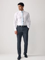 White/Light Blue Floral Regular Fit Occasion Shirt And Tie Pack - Image 2 of 7