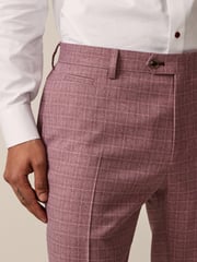 Pink Skinny Fit Check Suit Trousers - Image 4 of 8