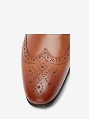 Tan Brown Standard Fit Leather Oxford Brogue Shoes - Image 6 of 10