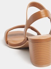 Long Tall Sally Brown Faux Leather Block Heel Sandals - Image 5 of 5
