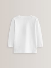 White 5 Pack Long Sleeve T-Shirts 2 Pack (3mths-7yrs) - Image 3 of 3