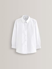 White Regular Fit 5 Pack Long Sleeve Formal School Shirts (3-18yrs) - Image 2 of 7