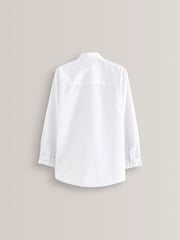 White Regular Fit 5 Pack Long Sleeve Formal School Shirts (3-18yrs) - Image 3 of 7