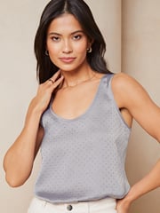 Lipsy Blue Hotfix Scoop Neck Vest - Image 1 of 4