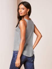 Lipsy Grey V Neck Satin Trim Vest - Image 2 of 4