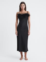 Sleeper Feather Midi Slip Dress - Image 1 of 5
