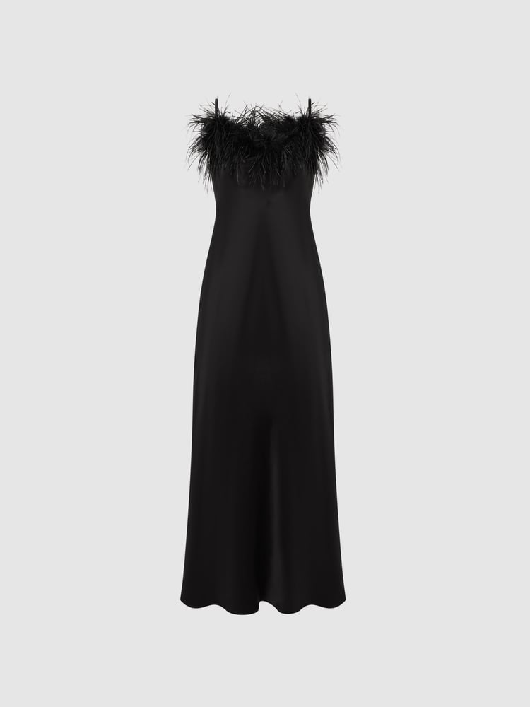 Sleeper Feather Midi Slip Dress - Image 2 of 5