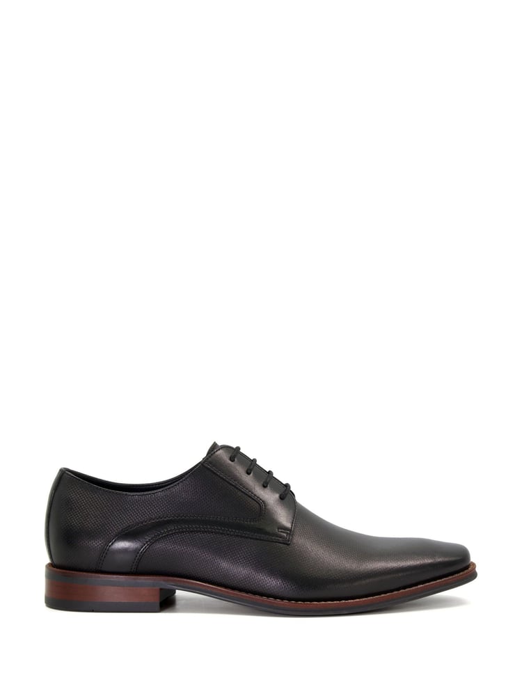 Dune London Black Stoney Embossed Detail Derby Shoes - Image 1 of 7