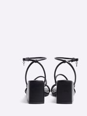 River Island Black Clipped Tubular Heeled Sandals - Image 3 of 4