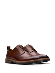 Clarks Brown Standard Fit (G) Leather Aldwin Limit Shoes - Image 4 of 8