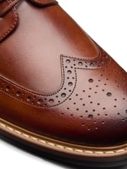 Clarks Brown Standard Fit (G) Leather Aldwin Limit Shoes - Image 8 of 8