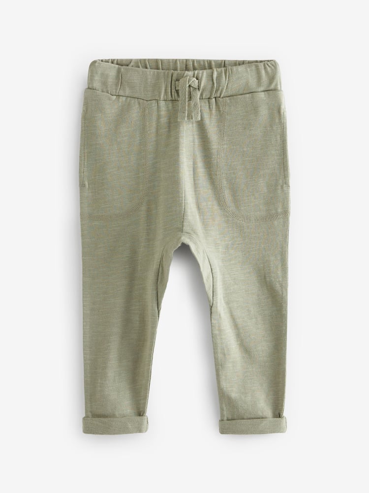 Sage Green 100% Cotton Lightweight Joggers 3 Pack (3mths-7yrs) - Image 2 of 5