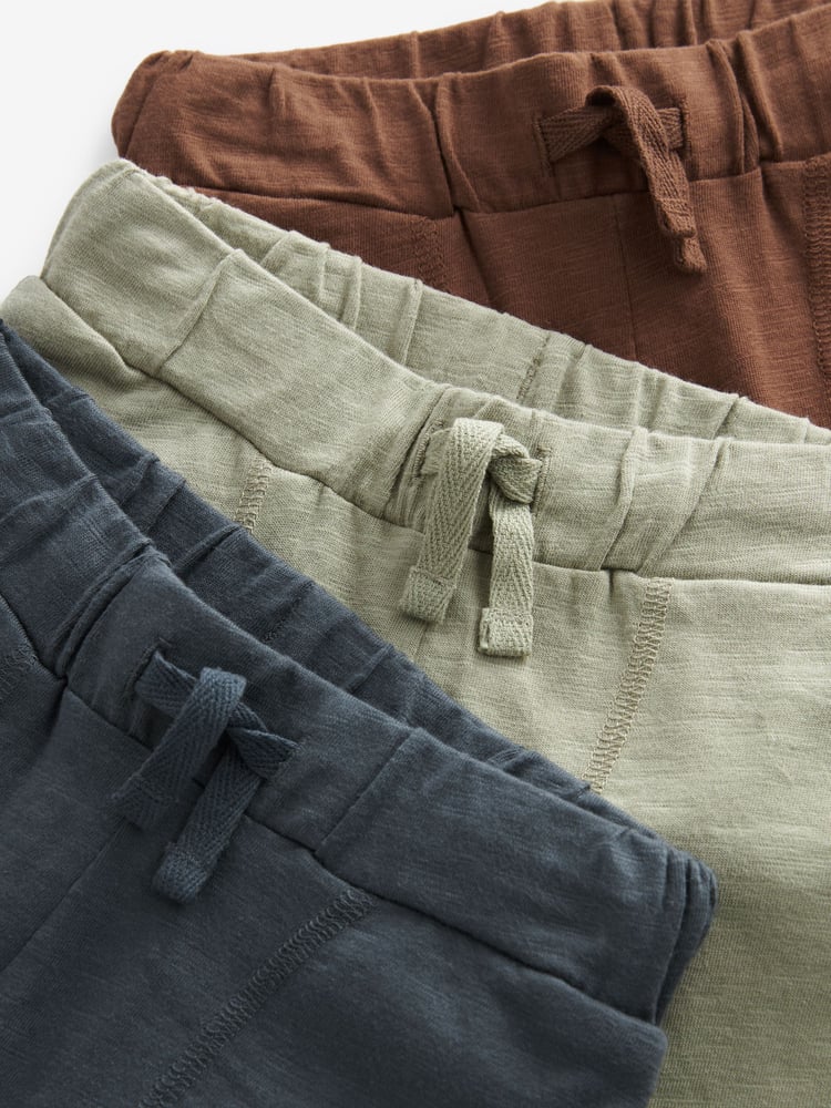 Sage Green 100% Cotton Lightweight Joggers 3 Pack (3mths-7yrs) - Image 5 of 5