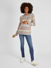 JoJo Maman Bébé Weihnachtlicher Pullover mit Norwegermuster - Bild 2 von 5