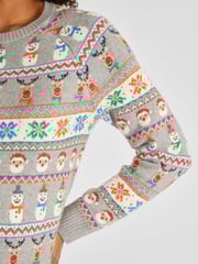 JoJo Maman Bébé Weihnachtlicher Pullover mit Norwegermuster - Bild 4 von 5