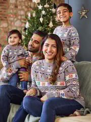 JoJo Maman Bébé Weihnachtlicher Pullover mit Norwegermuster - Bild 5 von 5