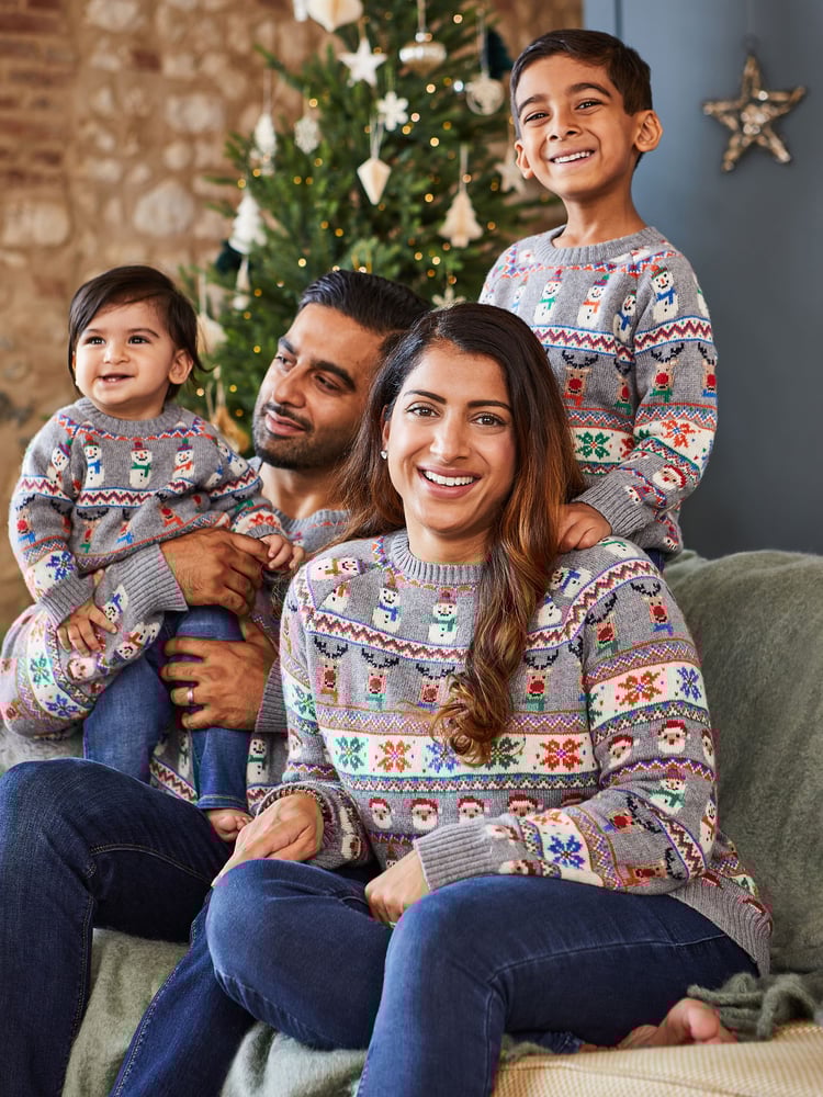 JoJo Maman Bébé Weihnachtlicher Pullover mit Norwegermuster - Bild 5 von 5