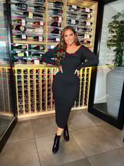 In The Style Black Jac Jossa Ribbed Knot Detail Bardot Knitted Jumper Dress - Image 1 of 5