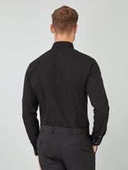 Black Slim Fit 100% Cotton Single Cuff Shirt - Image 2 of 3