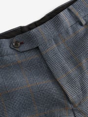 Blue Slim Fit Trimmed Check Suit Trousers - Image 5 of 7
