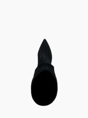 Dune London Black Slouch Ruched Suede Heeled Boots - Image 5 of 5
