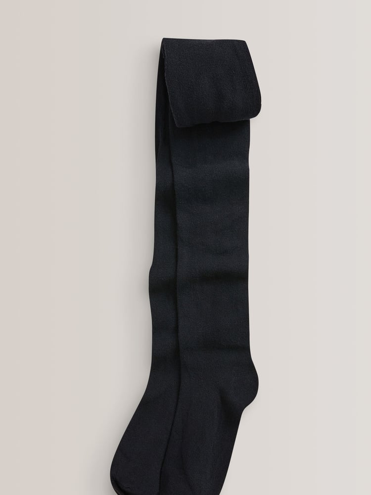 Black 5 Pack Cotton Rich School Tights - Image 2 of 4 Black 5 Pack Cotton Rich School Tights - Image 2 of 4