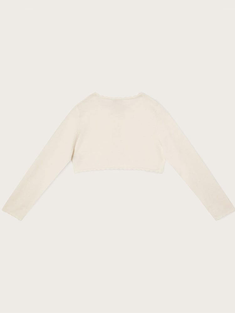 Monsoon Natural 100% Cotton 3D Petal Cardigan - Image 2 of 3