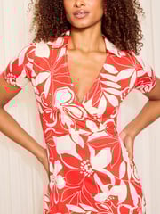 Friends Like These Orange Jersey Short Sleeve Shirt Midi Dress - Image 2 of 4