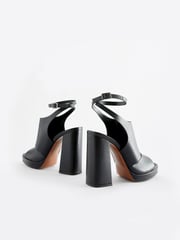 Black Signature Leather Platform Shoe Boots - Image 7 of 9
