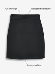 Black Pull-On Jersey Stretch School Pencil Skirt (3-18yrs) - Image 3 of 7