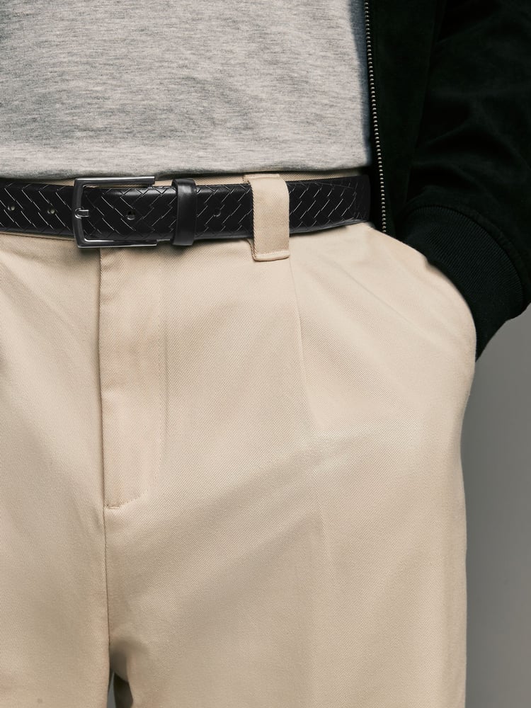 Black Faux Leather Weave Belt - Image 1 of 4