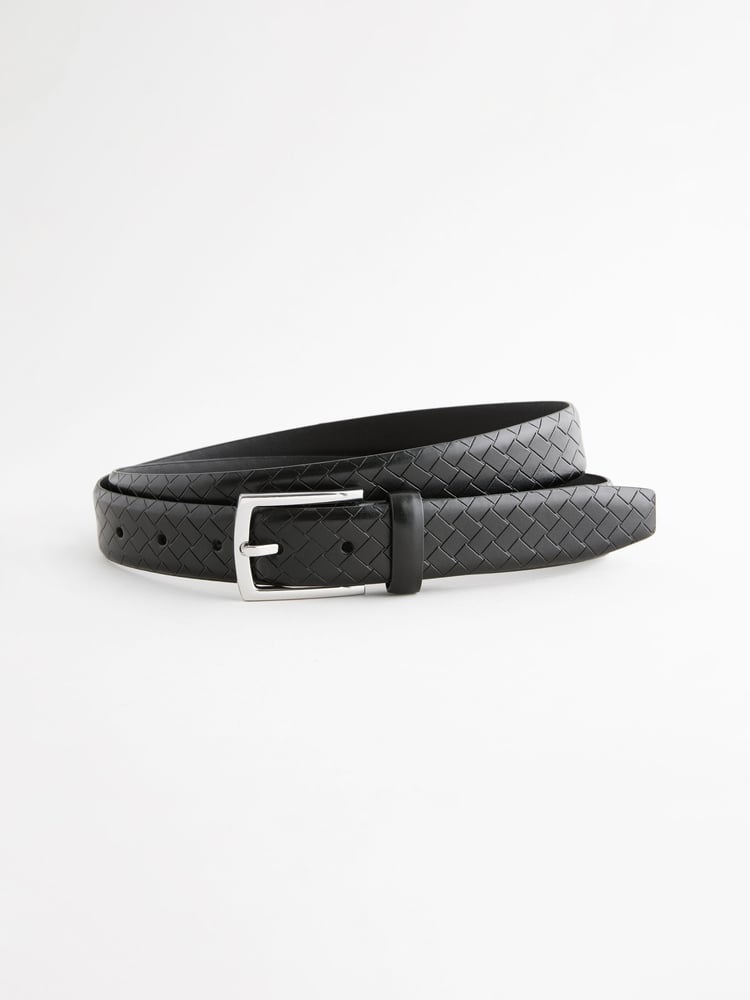 Black Faux Leather Weave Belt - Image 2 of 4